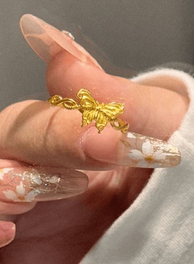 女士新款生日礼物黄金色戒指时尚