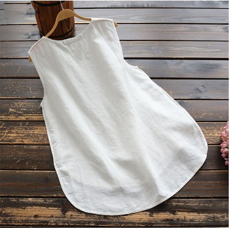 2022 summer new solid color casual vest pullover top women-图2