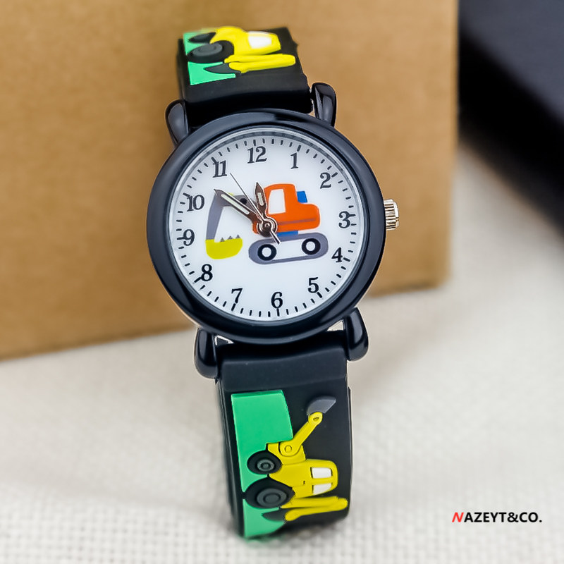 新款韩版儿童挖掘机卡通手表小男孩防水潮流腕表幼儿园女童电子表,淘宝优惠券,粉丝福利购,淘宝优惠卷