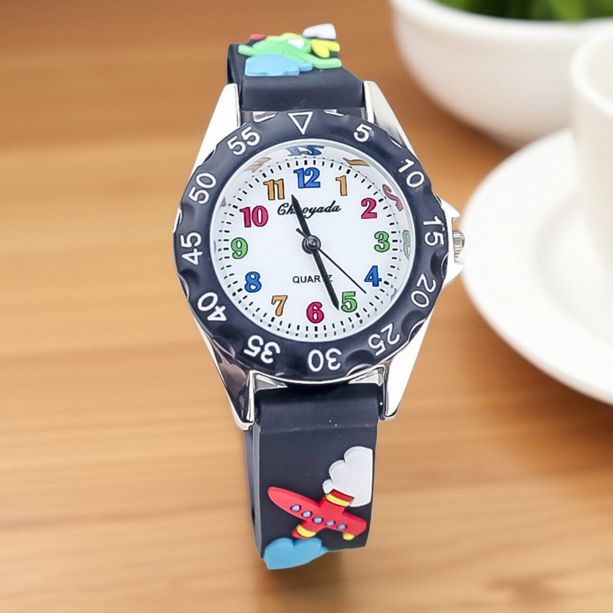 韩版儿童飞机防水夜光手表时尚男女孩小学生学习时间石英电子腕表,淘宝优惠券,粉丝福利购,淘宝优惠卷