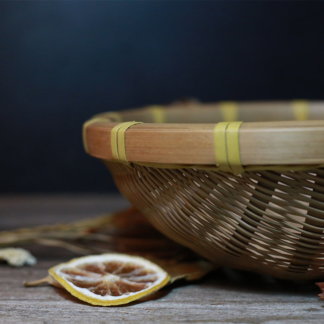 Bamboo woven products, basket zi, round farmhouse large storage