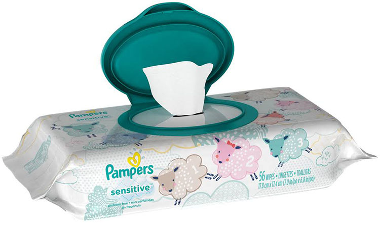 504抽美国直邮帮宝适婴儿童湿纸巾无酒精Pampers Sensitive Wipes-图0