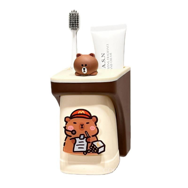 卡皮巴拉KT猫可爱漱口杯磁吸倒挂防霉抗菌高颜值刷牙杯沥水置物架,淘宝优惠券,粉丝福利购,淘宝优惠卷