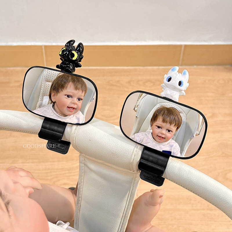 适用丸丫小虎子婴儿车后视镜溜娃神器可爱卡通推车反光镜观察宝宝,淘宝优惠券,粉丝福利购,淘宝优惠卷