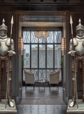 古典罗马武士造型客厅大型摆件