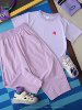Summer new style short-sleeved quick-drying clothes, sun protection fitness clothes, badminton T-shirt, girls' skirts and pants, outdoor hiking sports suit D