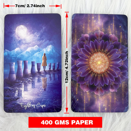 原创紫色梦幻塔牌The Violet Veil Tarot天地盖12×7英文卡牌游戏 - 图0