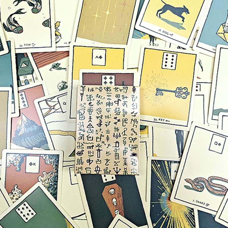 青色符文利诺曼Green Glyphs Lenormand Tarot Card Games英塔罗-图2