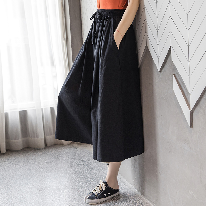 2020春夏新款韩版宽松高腰九分裤 歌倍尚休闲裤