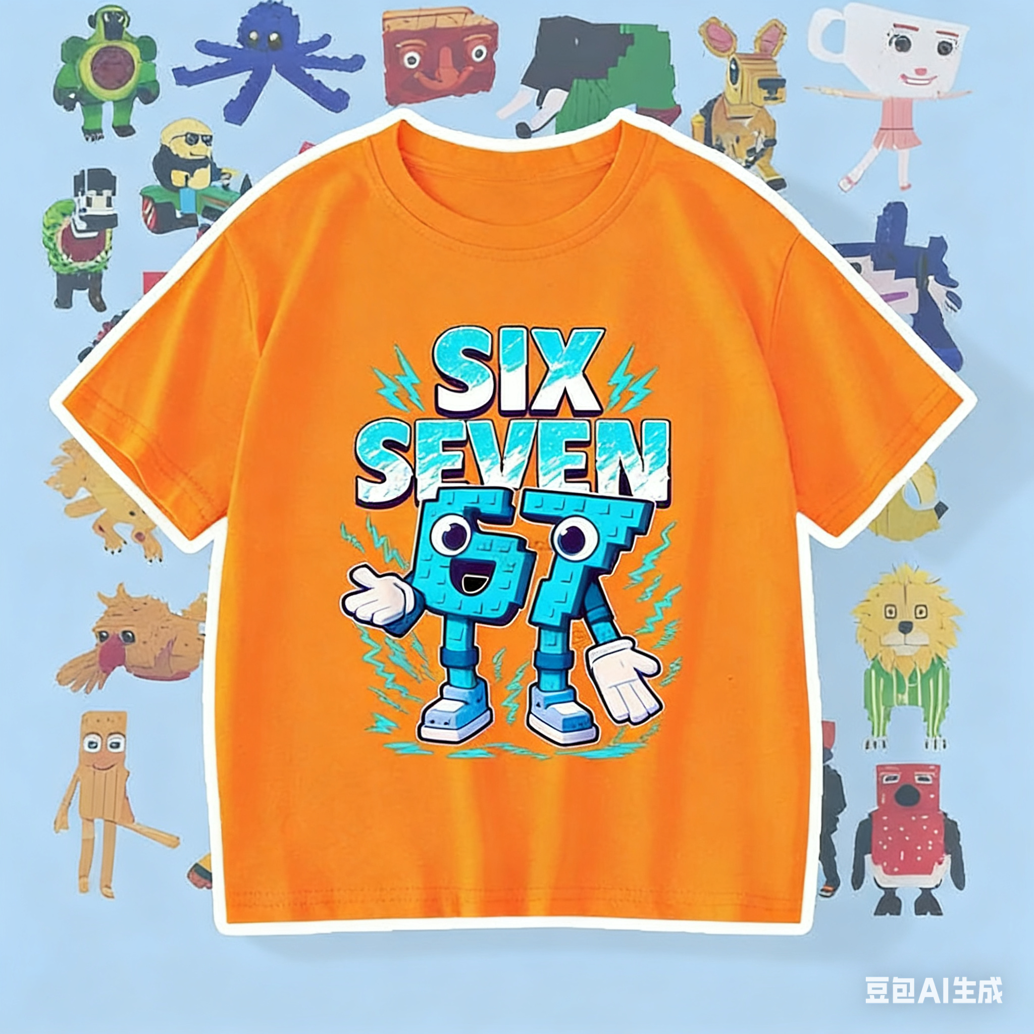 跨境游戏Steal a Brainrot 67号偷走脑红山海经短袖T恤男女童上衣,淘宝优惠券,粉丝福利购,淘宝优惠卷