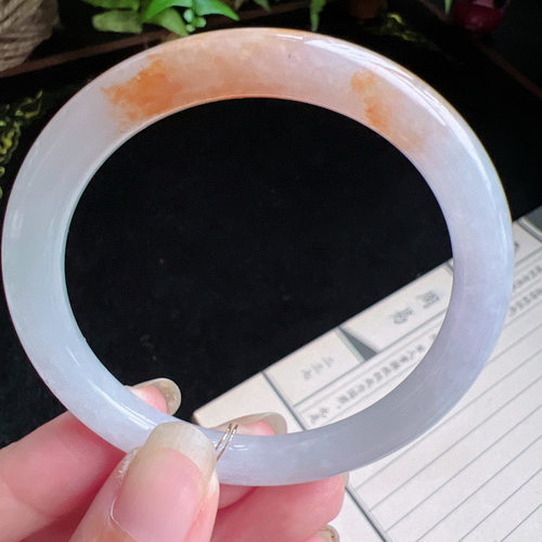 圆条52圈口缅甸天然A货老坑种玉镯平洲翡翠手镯精选编号046D0405E - 图0