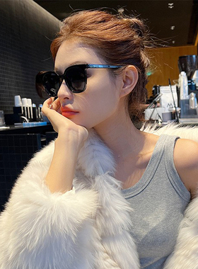 偏光方形复古女黑框太阳眼镜