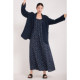 CR old money style navy blue loose blazer ບາງໆ