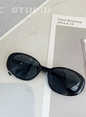 椭圆形ins辣妹凹造型时髦太阳镜