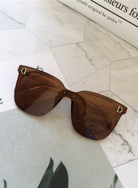 黑色连体墨镜网红街拍大框方形