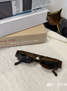 欧美半框复古红色氛围感墨镜近视