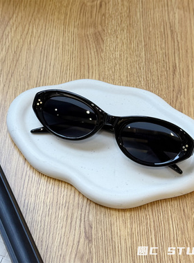 韩版复古红色猫眼墨镜女潮高级感