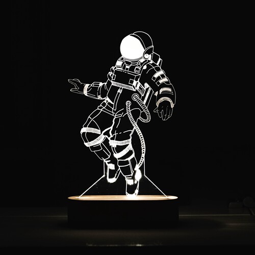 北欧实木宇航员3D夜灯|ins太空科幻宇宙台灯走心超火网红生日礼物 - 图1