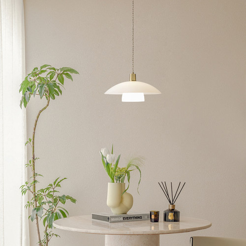 全铜奶油风吊灯个性简约餐厅灯北欧现代轻奢橱窗PH3吧台餐桌灯 - 图2