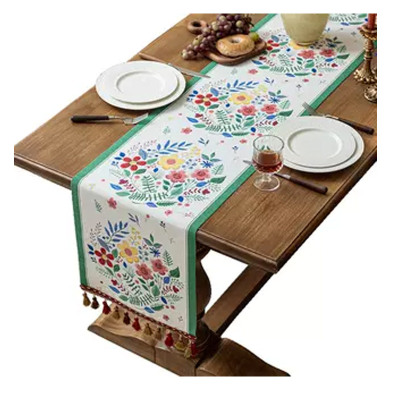 新款流苏桌旗美式复古风茶几巾电视柜长条布餐桌布装饰茶旗盖布巾,淘宝优惠券,粉丝福利购,淘宝优惠卷