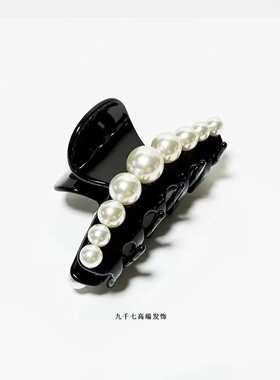 鲨鱼夹醋酸欧美风经典珍珠