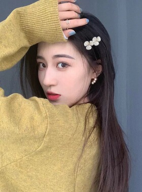 包邮亚历山大水钻白色少女发夹
