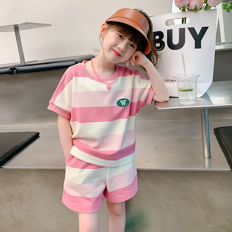 女童夏装套装2024新款韩版洋气儿童夏季小女孩网红时髦童装两件套 - 图2