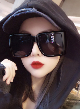 超大框方形太阳镜女高级感街拍加宽镂空雕花镜腿潮墨镜大脸显脸小