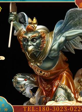 6英寸纯铜彩绘《雷震子神像摆件》家用佛堂雷公雕像艺术