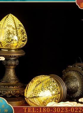 铜招财进宝武财神供灯LED佛灯关公长明灯供具宫灯复古灯