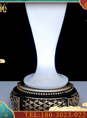 D白玉琉璃莲花灯佛前供灯佛家道家用品佛堂家用长明灯摆件