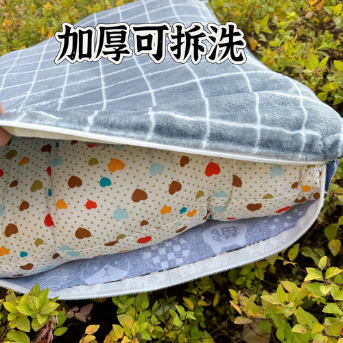 宠物垫子冬季加厚绒面狗床可拆洗保暖猫窝帆布手工宠物用品 - 图1
