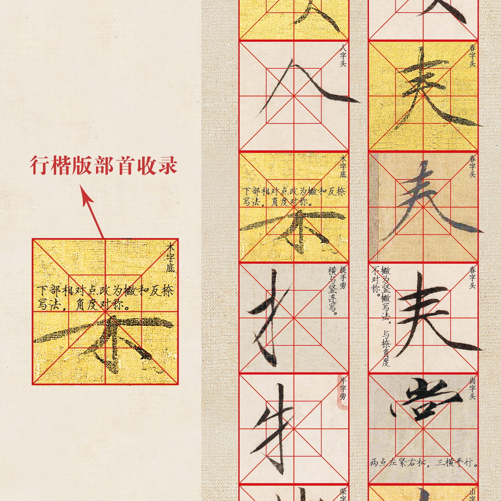 帖 宋徽宗赵佶瘦金体《瘦金体基础》笔法笔画部首自学练字帖卡片虎窝淘 