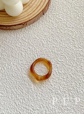 糖果色戒指树脂日韩小众简约女