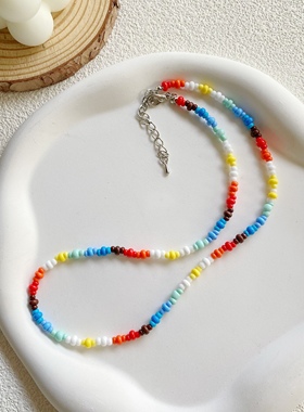 手工项链串珠明星同款圆珠链情侣