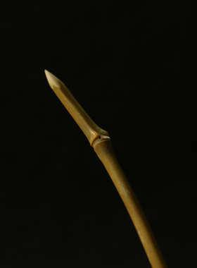 纯手工一体雕刻灵芝头竹枝发簪
