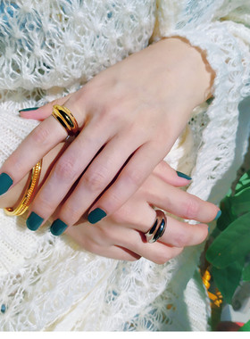 极简冷淡风小胖墩实心戒指女宽面博主不规则金属光面不规则指环