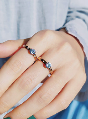 HuoTing女钛钢简约高保色戒指