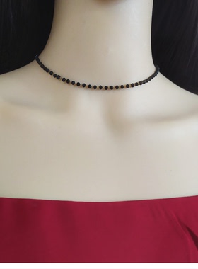 特价回馈钛钢黑色圆珠choker项圈锁骨链不掉色性感网红颈链不掉色