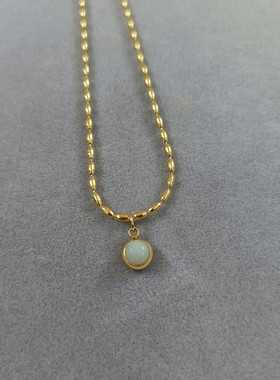 HuoTing东陵玉钛钢镀圆珠女