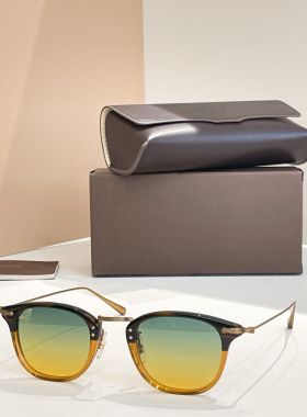 日系复古纯钛超轻圆框太阳镜