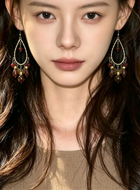 新中式民族风流苏耳环女复古耳饰