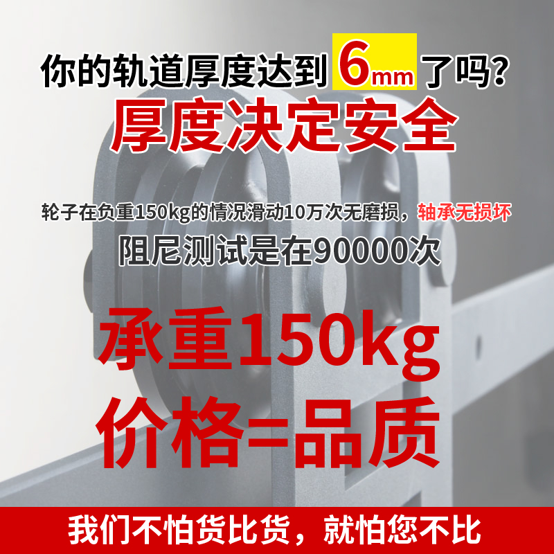 碳钢谷仓门吊轨美式谷仓门轨道移门吊轨滑轮轨道室内门推拉门导轨 - 图2