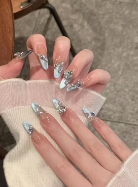 手工儿童美甲穿戴甲高级感中长款小女孩指甲贴片2026新款指甲贴片