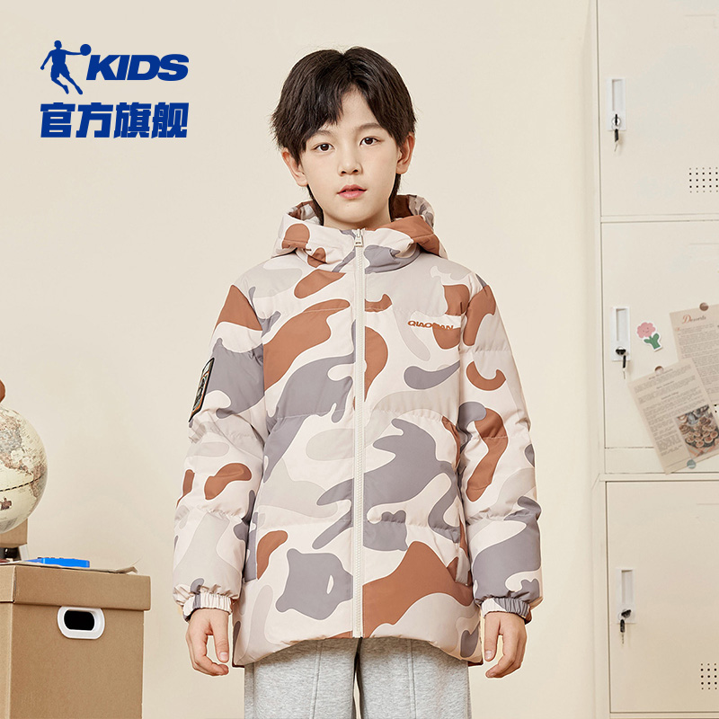 商场同款乔丹男童羽绒服2025冬新款加厚保暖洋气儿童连帽抗寒外套