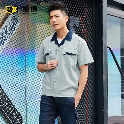 能盾 Хлопковый летний тонкий износостойкий комбинезон, короткий рукав, делается под заказ