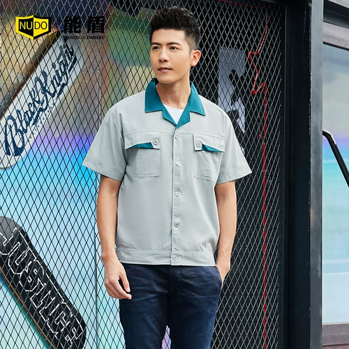 能盾 Хлопковый летний тонкий износостойкий комбинезон, короткий рукав, делается под заказ