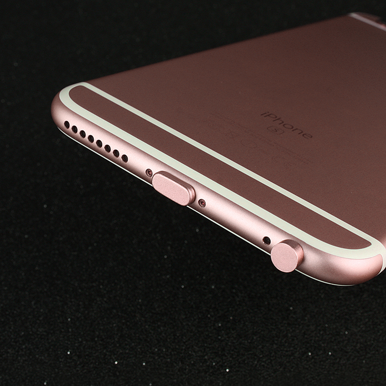 星鸿世纪数码专营店苹果6sPlus通用手机防尘塞8P金属iPhone7电源塞耳机塞X充电口配件3