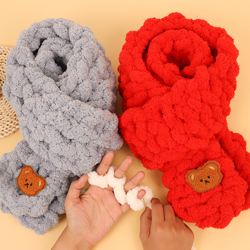 手指围巾粗毛线diy编织材料包猫尾巴线超粗冰岛毛手工自制送女友 - 图3