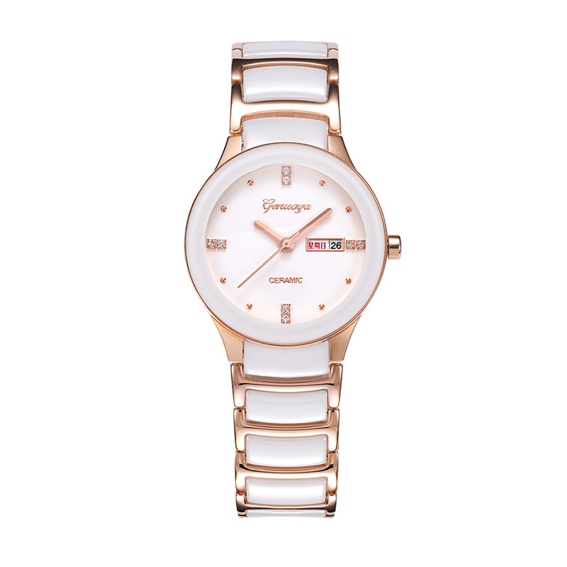 格诺雅女士陶瓷简约气质名牌石英表 格诺雅国产腕表